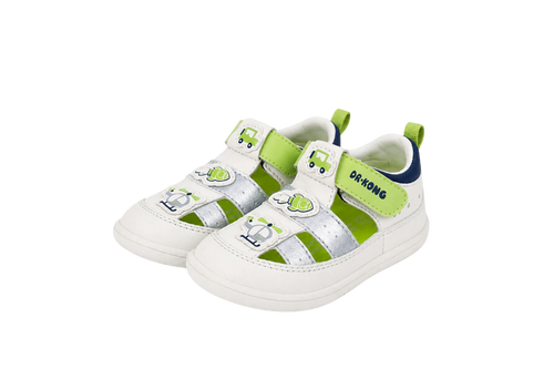 Dr. Kong Lime Pilot toddler boys' shoes in lime green – front view – StepWell UAE