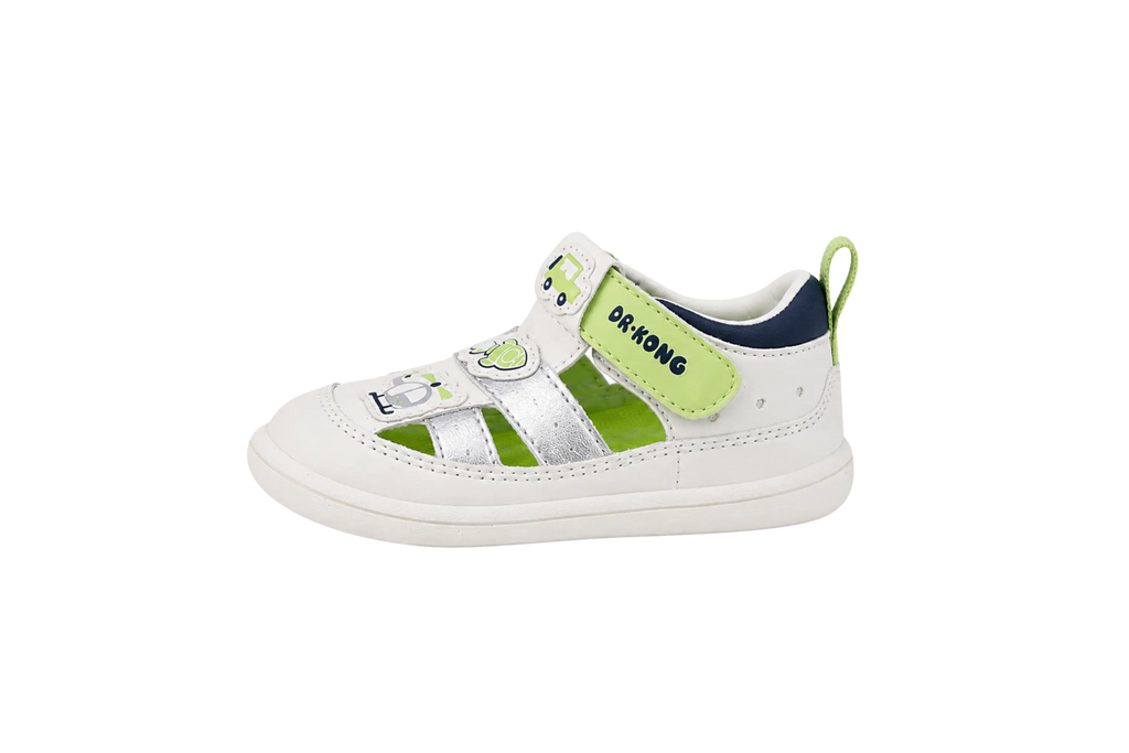 Dr. Kong Lime Pilot toddler boys' shoes in lime green – side view showing flexible non-slip outsole – StepWell UAE