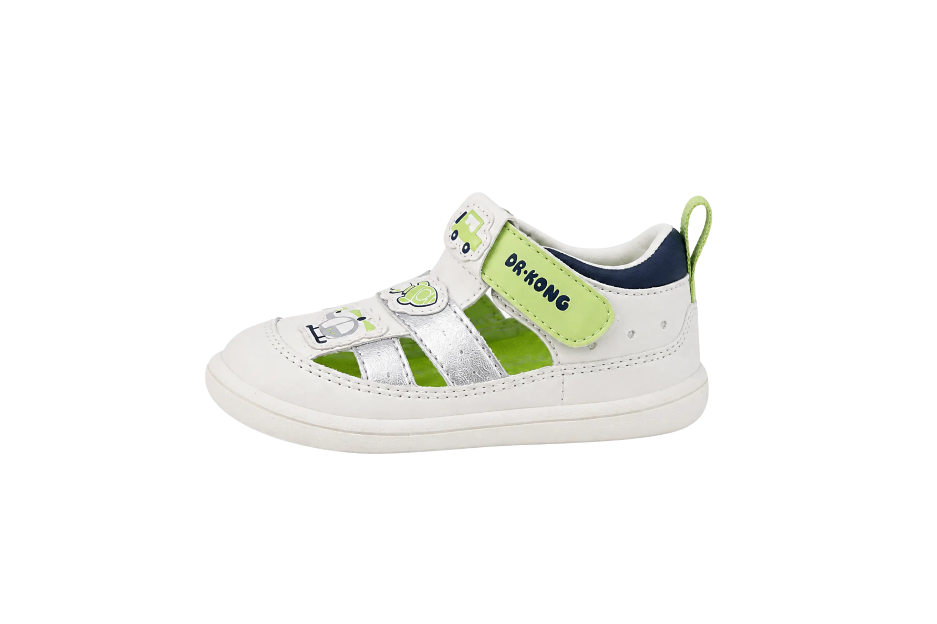 Dr. Kong Lime Pilot toddler boys' shoes in lime green – side view showing flexible non-slip outsole – StepWell UAE