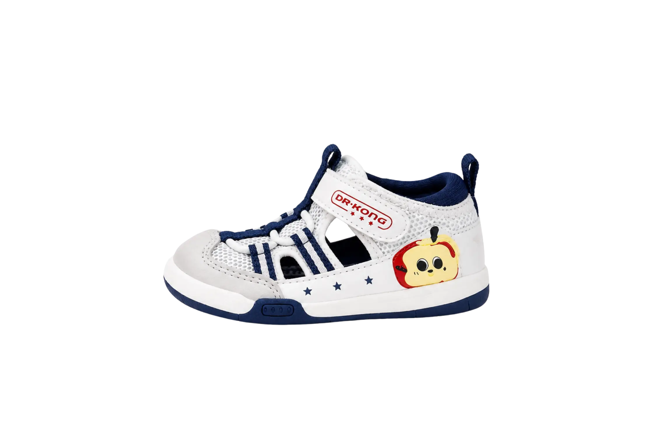 Dr. Kong Navy Star toddler boys' shoes in navy blue – side view showing heel-stabilizing flexible outsole – StepWell UAE