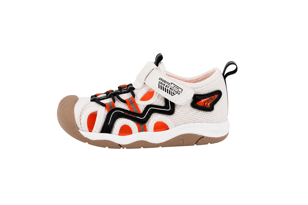 Dr. Kong Orange Storm kids' boys' shoes in orange – side view showing stable heel-support outsole – StepWell UAE